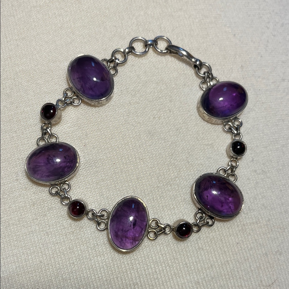 Amethyst and Silver Bracelet